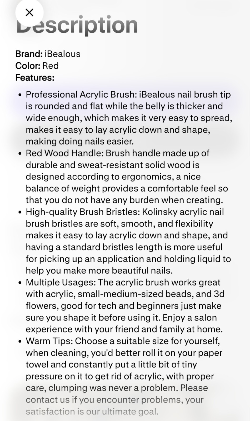 iBealous & Easkep Kolinsky Nail Brushes #8