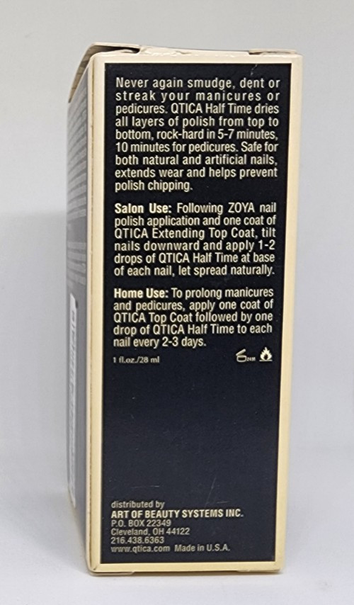 Qtica Half Time Polish Drying Accelerator 1 oz/28 ml fast Dry Nail Solution NEW
