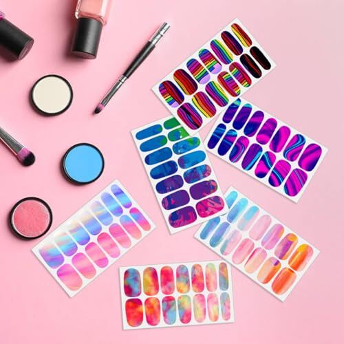 12 Sheets Aurora Gradient Color Nail Polish Strips with Nail File 12 Sheets-01