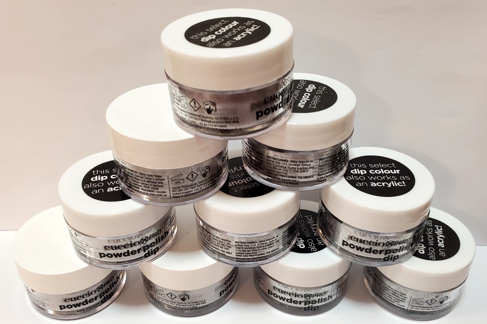 CUCCIO Pro Powder Polish Dip 0.5 fl oz~10 JARS!!~ WHITE
