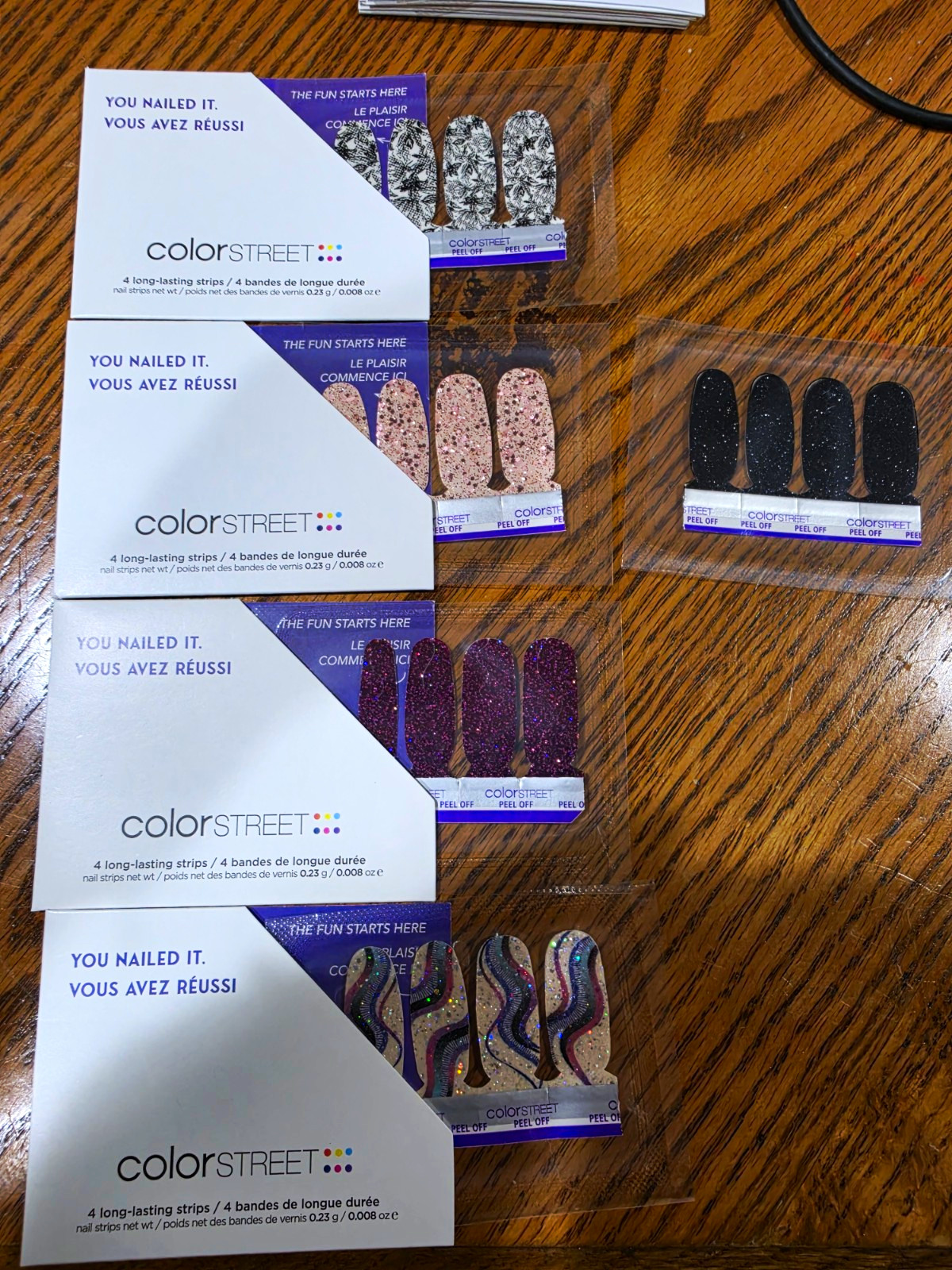 Color Street Nail Strips Glitter Multicolor Pre-Designed Peel-Off Nail Art