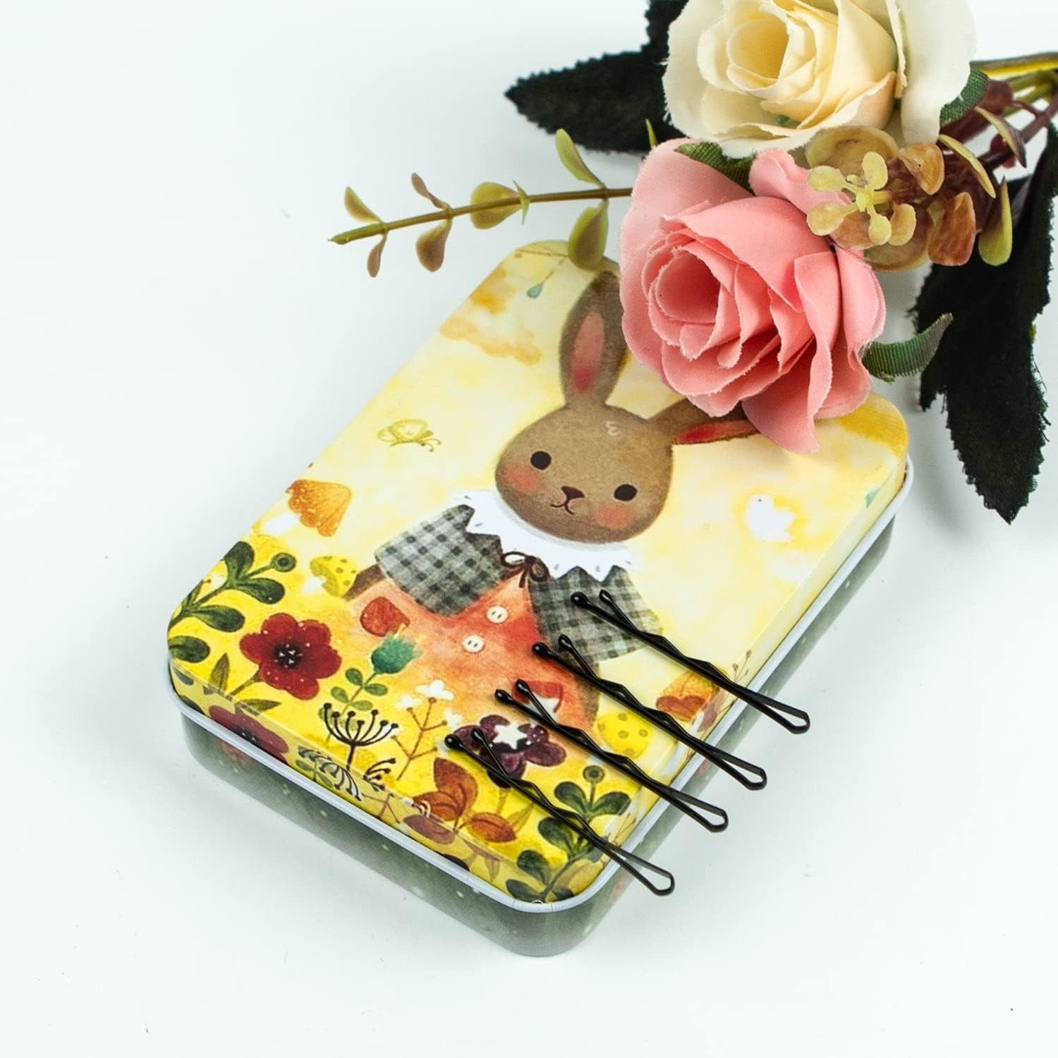 Mini Bobby Pins Black with Cute Case, 200 CT 1 Count (Pack of 200),