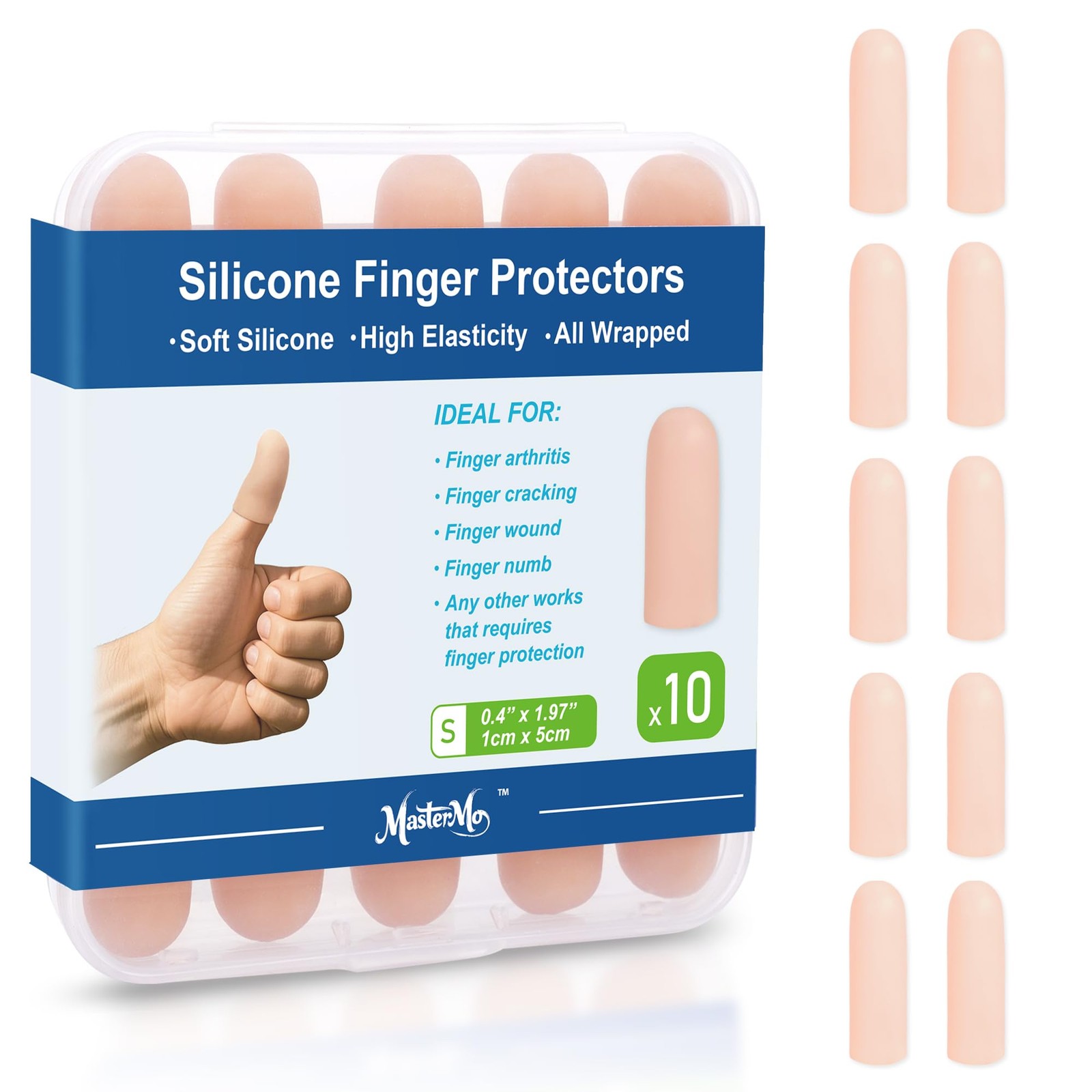 Gel Finger Cots Protectors, Silicone Fingers Covers Bandages Caps Sleeves for…