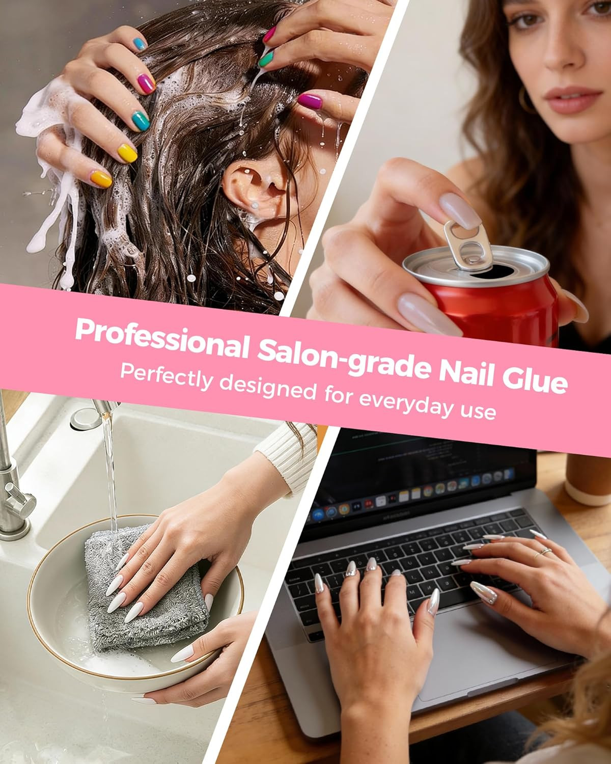 Super Strong Brush on Nail Glue,【Advanced Resin Formula with Deep Micro-Anchorin