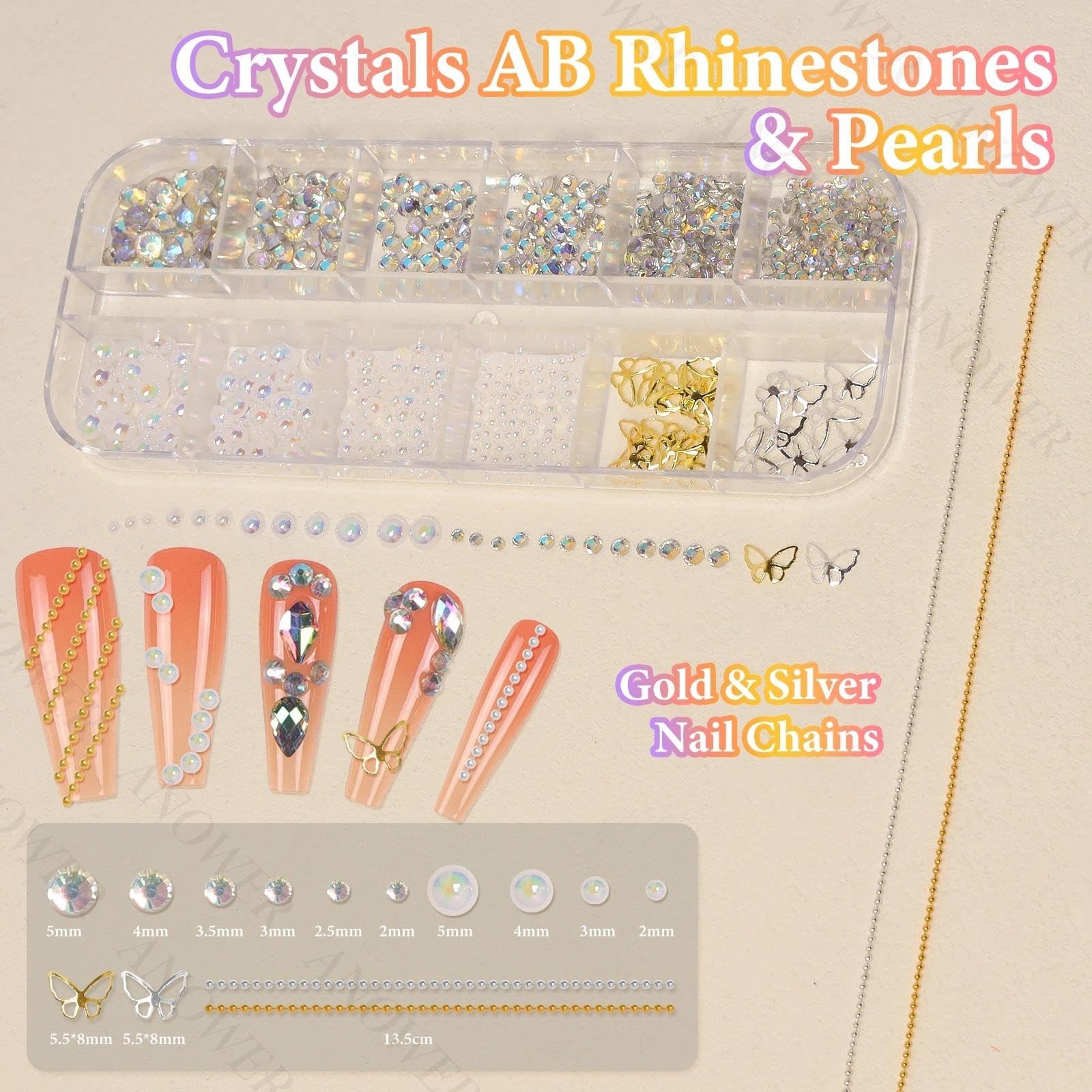 3 Boxes Nail Charms Kit, Colorful Mini Flower 3D Charms for Nails, Flatback P…