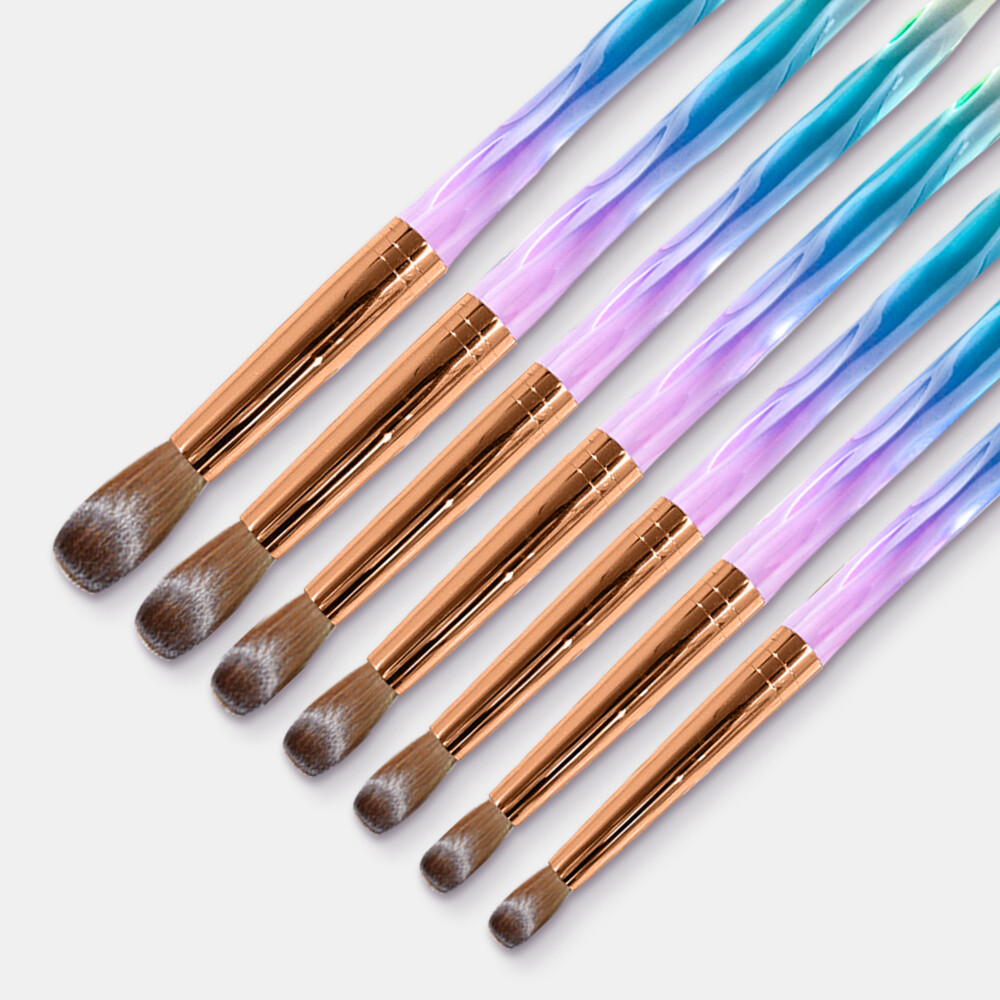 100% Pure Kolinsky Acrylic Top Quality Nail Brush Diamond Rainbow Handle 8-16
