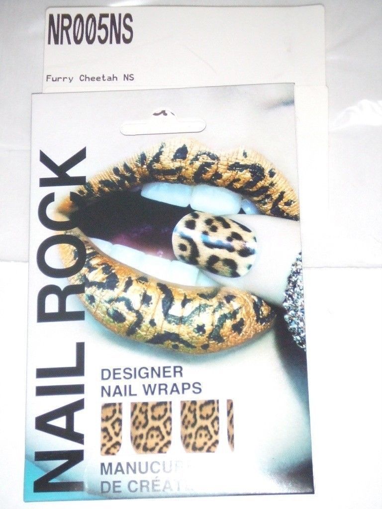 NAIL ROCK Designer Nail Wraps – NR005NS – Furry Cheetah – Made in UK – NEW
