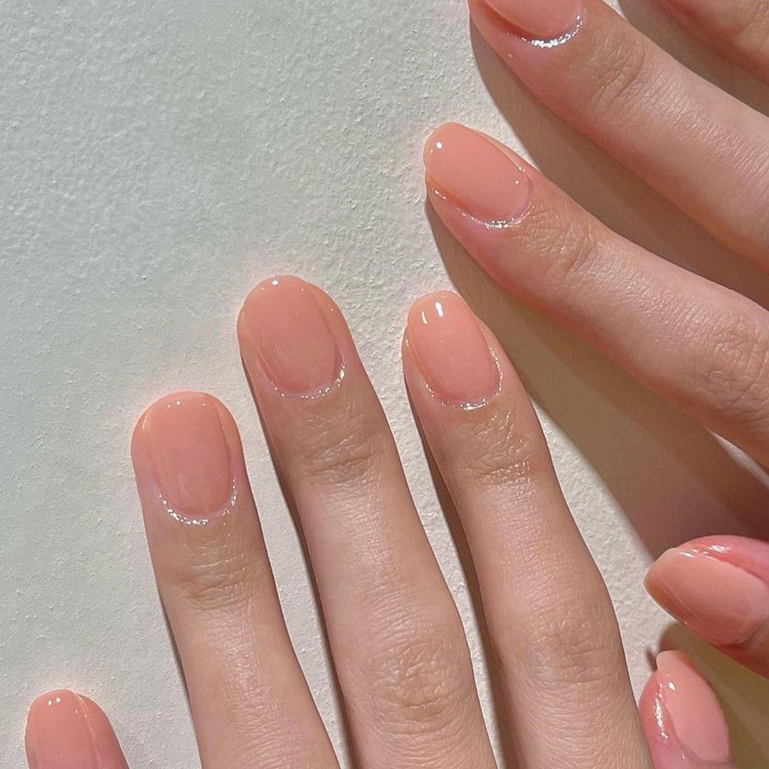 GLAMERMAID Extra Short Press on Nails, Nude 24 Count (Pack of 1), Aurora Pink