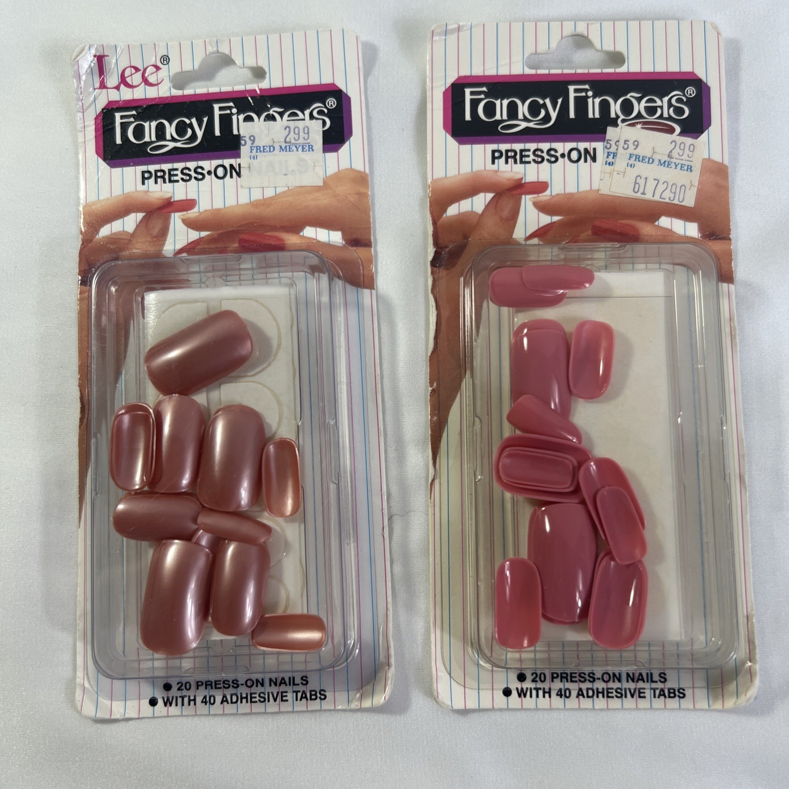 Vinatge Lee Fancy Fingers Press On Nails Rootbeer Float & Antique Mauve New