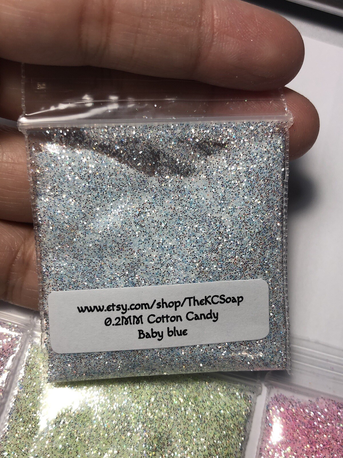 5g 0.2mm Baby Blue Cotton Candy Nail Glitter Acrylic Gel Nail Art Craft