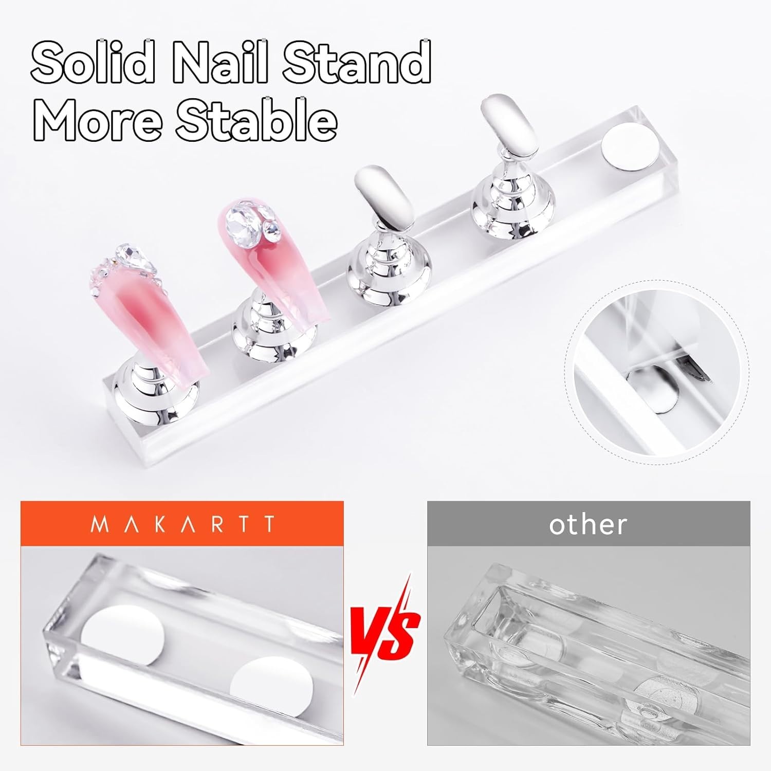 Beginner Friendly Acrylic Nail Art Holder with Magnetic Stability & Tape Support
