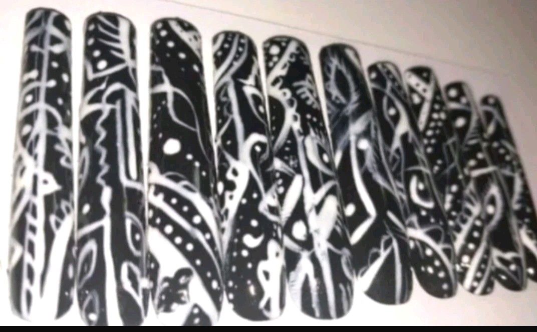 Handmade custom Black Paisley bandanna 10pc 3xl acrylic press on nails Sz Small
