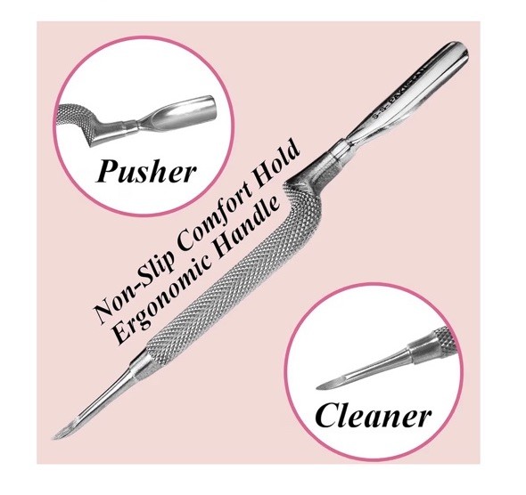 Curved Nail Pusher Double Head Stainless Steel Cuticle Nail Manicure Tool