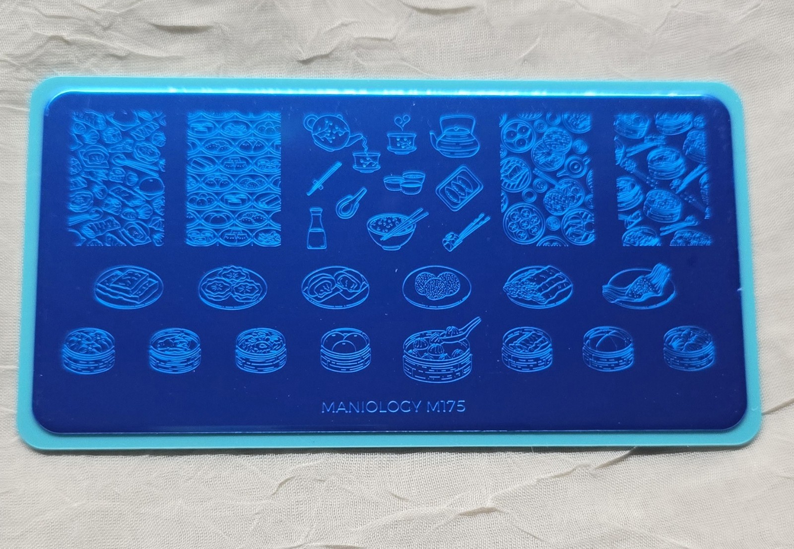 Maniology M175 Food Asian Cuisine Dumpling Nail Stamping Plate Soup Noodles HTF