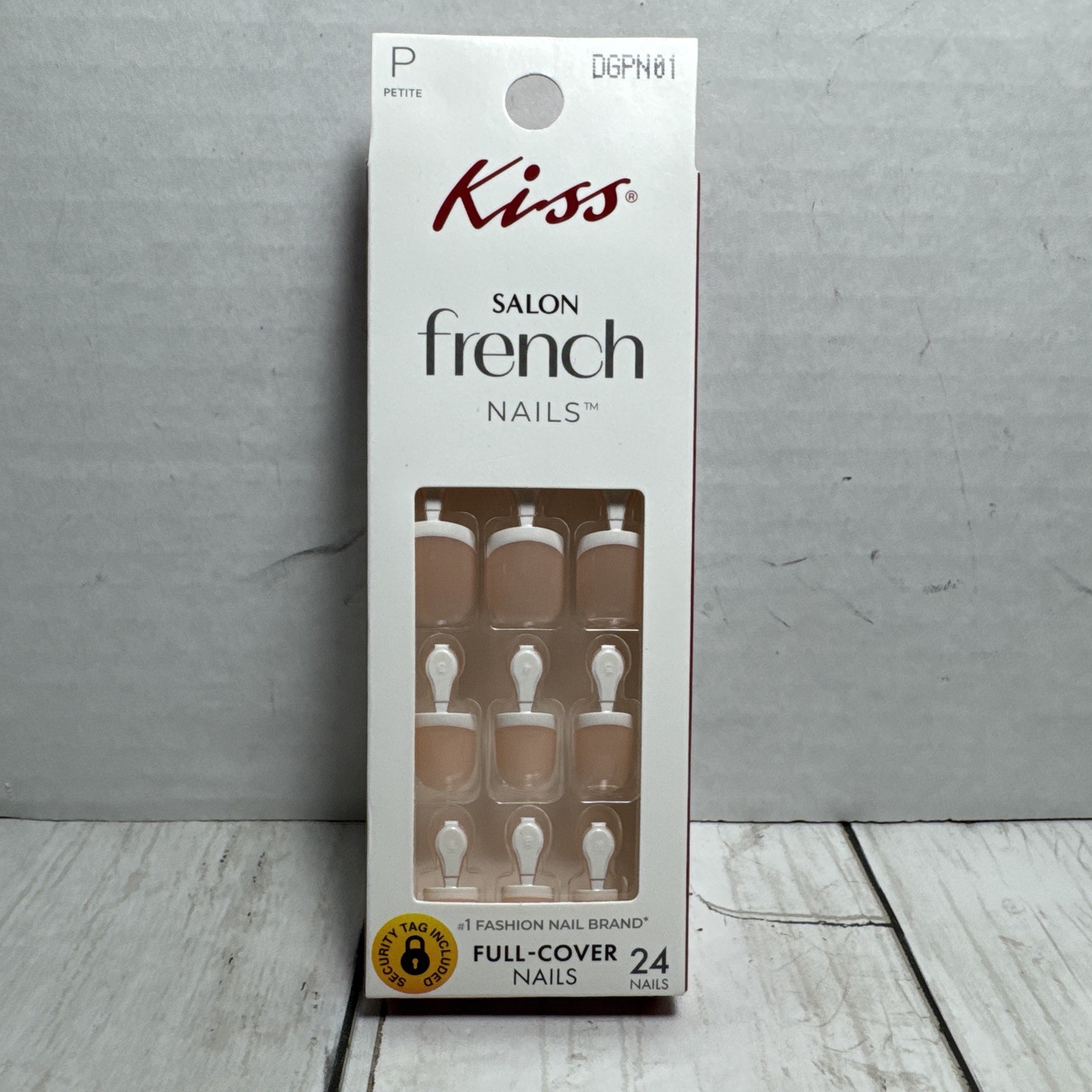 Kiss Petites Small-Fit Press-On Nails Smaller Hands 24 ct Nude French Tip DGPN01