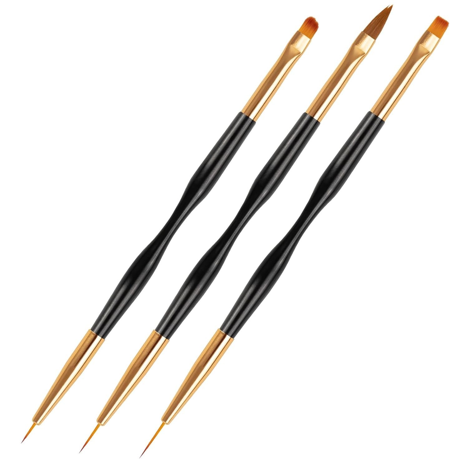Nail Art Brushes 3PCS Nail Brush Set with Gel Polish Pens and Liner Brush for…
