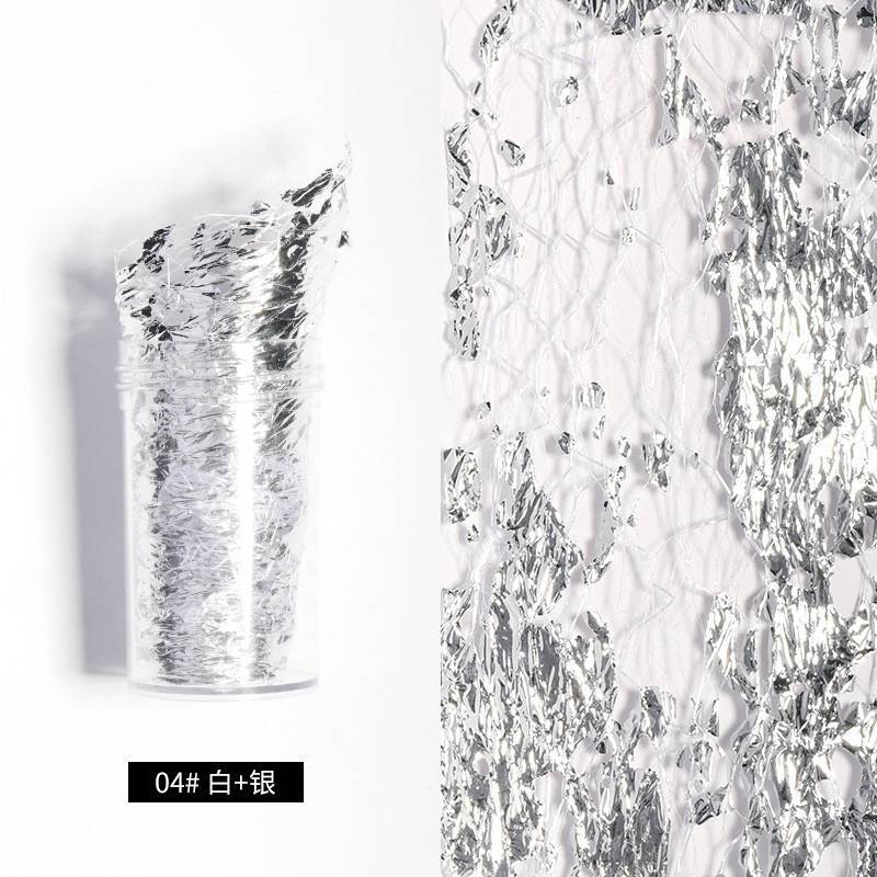 3D Mesh Nail Sticker Tape Adhesive 1PC Silk Gold Silver Net Line Foil Nail Art