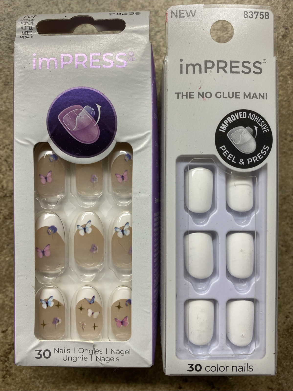 13 BOXES Kiss IMPRESS NAILS No Glue Mani Color FX Assorted Types