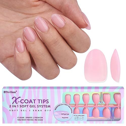 XCOATTIPS Natural Nail Tips – Extra Short Almond Press On Nails A1-XS Almond