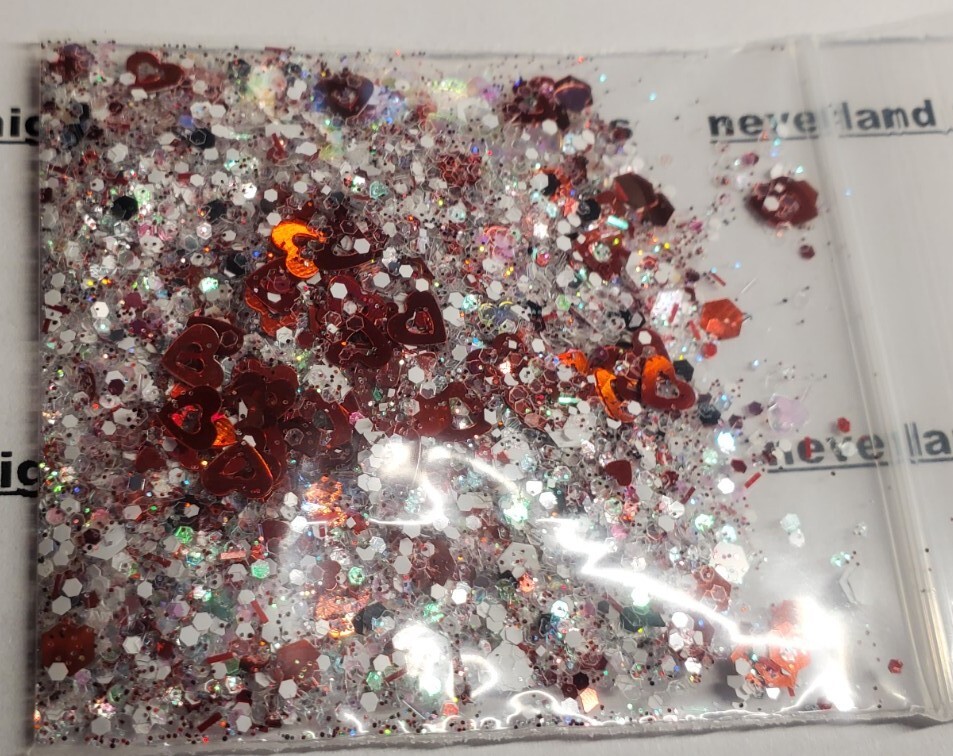 “Romeo” Red & White Glitter Mix, Romantic Nail Art Glitter, Acrylic, Gel Sparkle