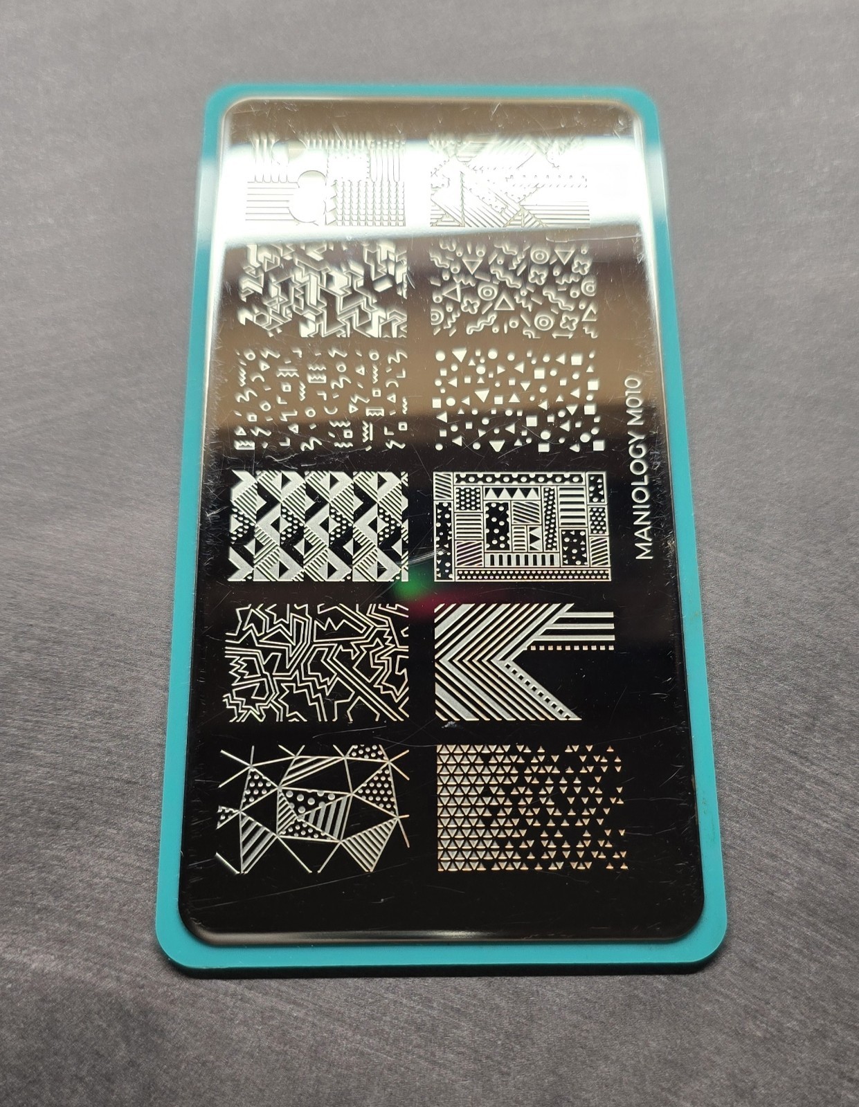 HTF Maniology M010 80’s Vintage Retro Crystal Sprinkle Pattern Shapes Nail Stamp