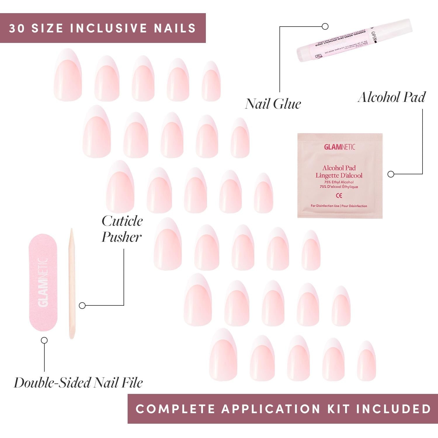 Customizable Short Almond Press-On Nails – 24 Stylish Pieces for Any Occasion