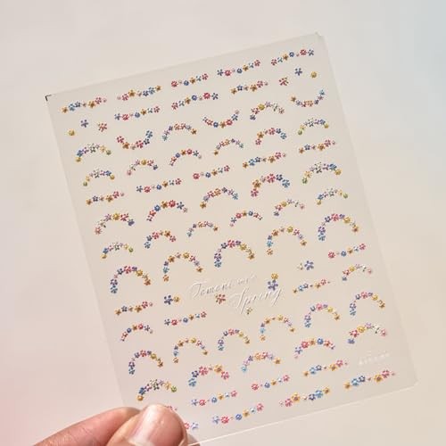 Flower Nail Art Stickers – Spring Flowers 5D Embossed Colorful Florets style4