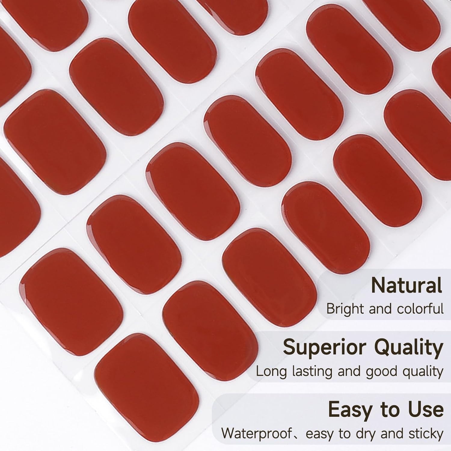 Dukasou 32 Semi Cured Gel Nail Wraps – Vibrant Red for Effortless Style