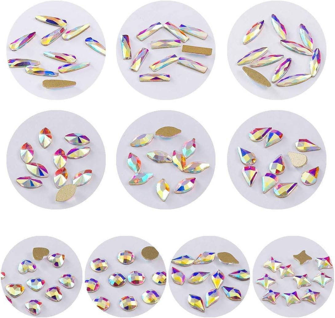 Mixed Shape Flatback Crystal Multi-Shape Rhinestone Nail Art Decoration 100 Pcs