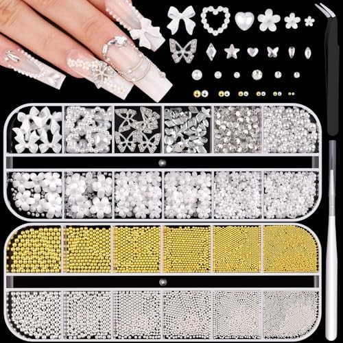 2 Boxes Metal Nail Beads (Silver+Gold), 3D 01 2 Boxes Nail Art Decos Set 13