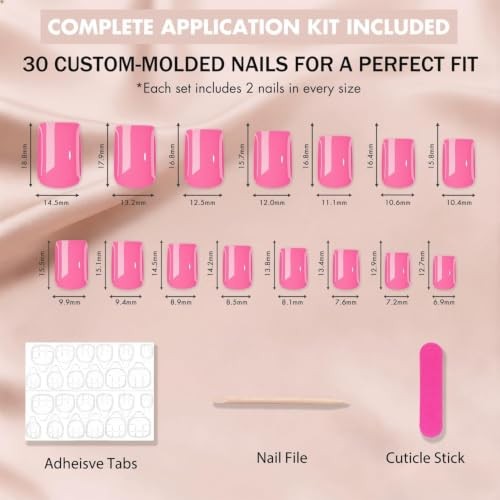 Short Square Gel Nails Press – Royal Blue – Soft Gel Fake Nails