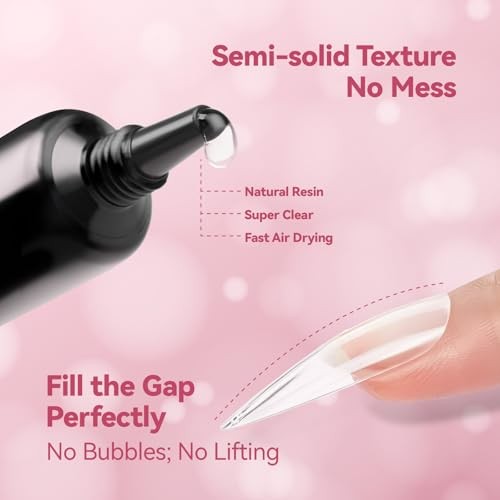 Makartt Hema-Free Semi Solid Nail Glue for Press On Nails, 20s Air Dry No UV
