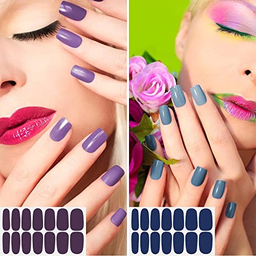 16 Sheets Dark Nail Wraps Solid Color Nail Polish Stickers Luxury Dark Style