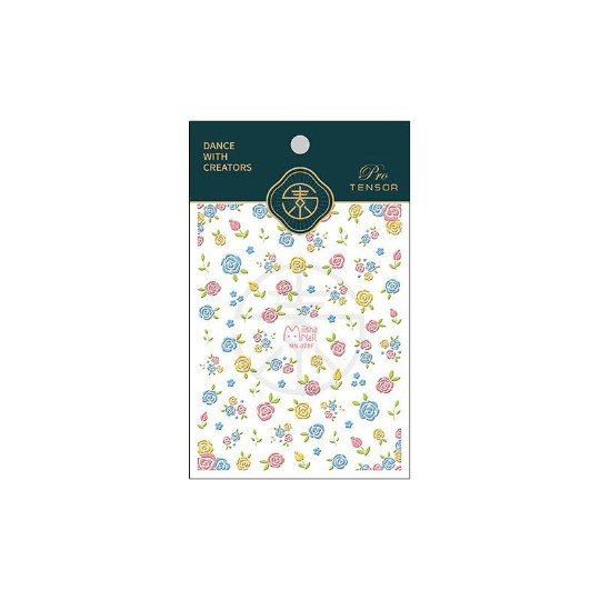 5D Multicolor Rose Nail Art Stickers, Blue Flowers Nail Stickers(118)