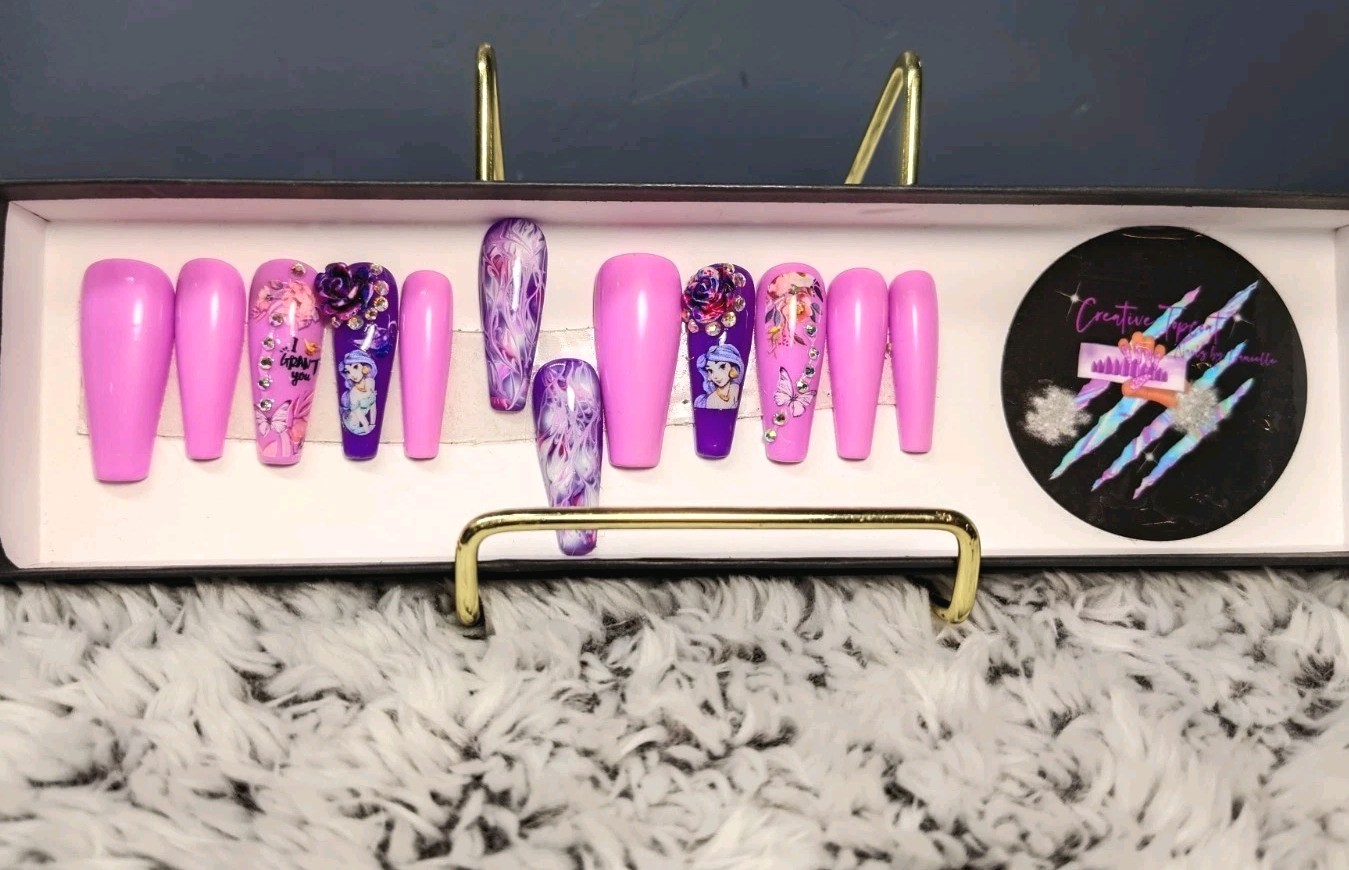 Handmade Nails. Large-set(0,4,3,5,7) Includes Application Kit