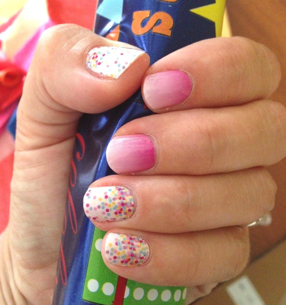 Jamberry Nail Wraps ~ FULL or HALF SHEET ~ HAPPY BIRTHDAY Retired Mixed Manicure
