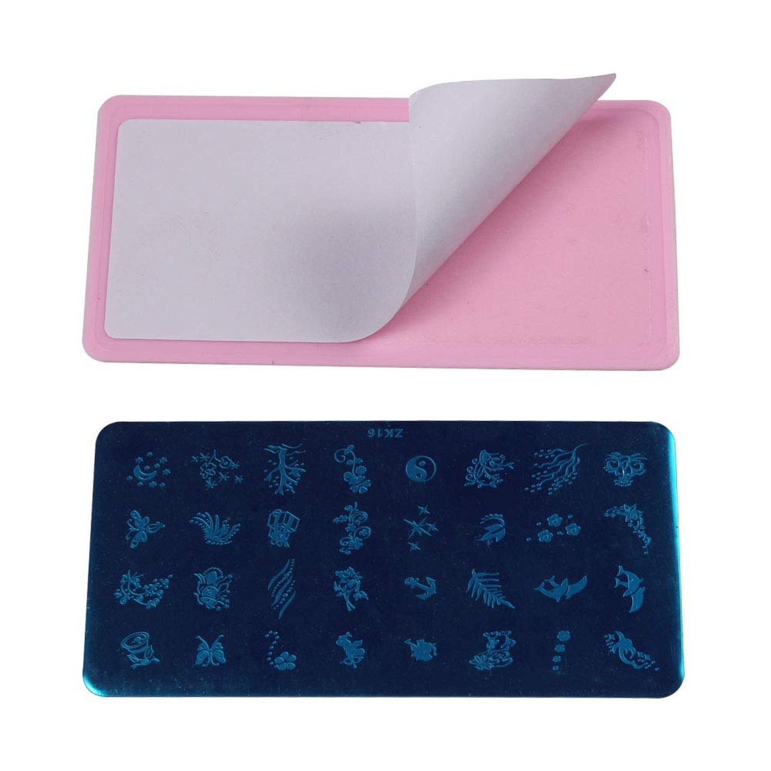 15pcs 12X6cm Nail Art Soft Stamping Protective Pink Color Stamper Rectangel S…