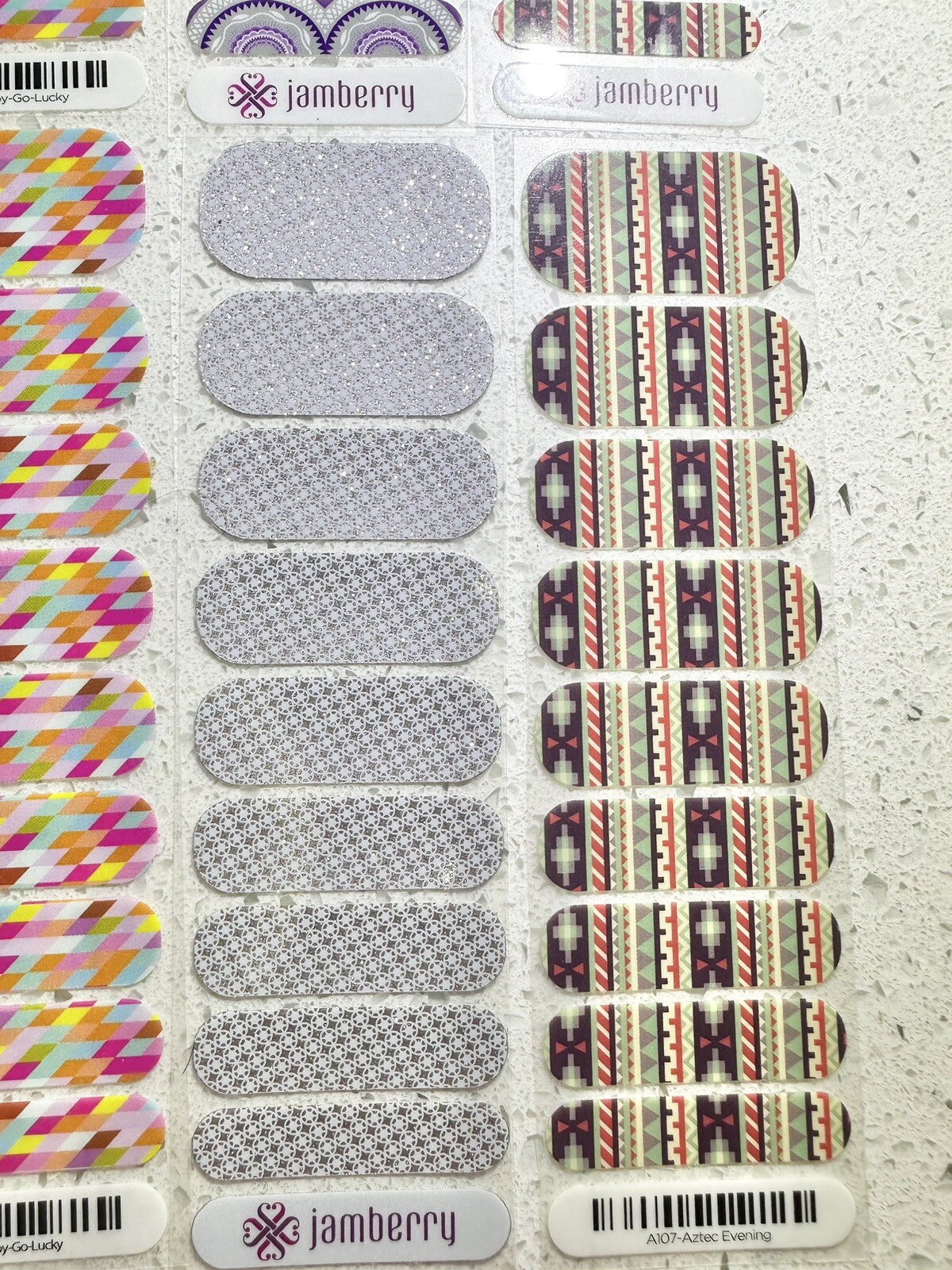 Jamberry Nail Polish Wraps Half Sheets Holographic Sparkle Aztec Mixed Of Lot 11