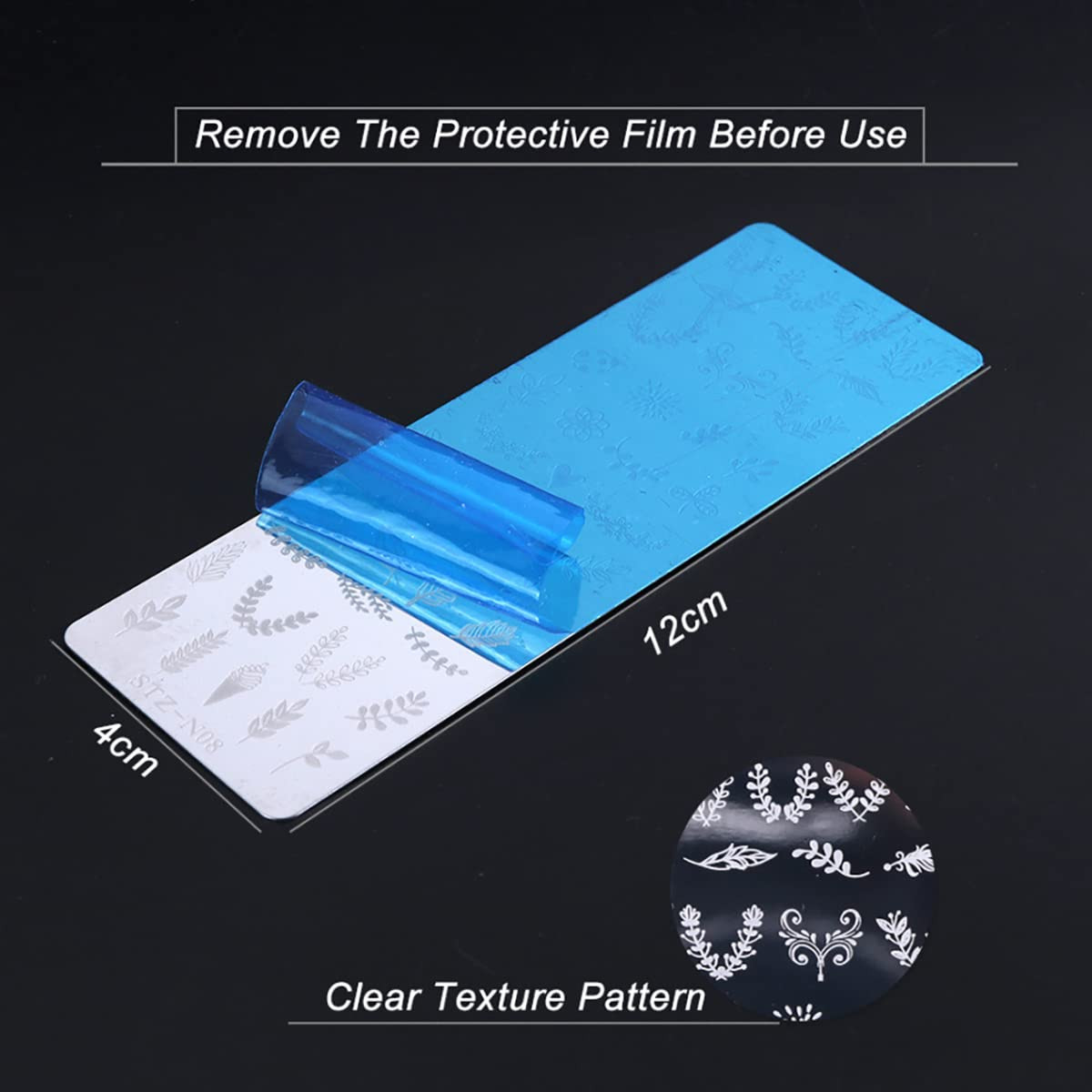 10 Pcs Nail Stamp Template Kit French, Contains 2 Stamper 2 Squeegee 6 Pattern T