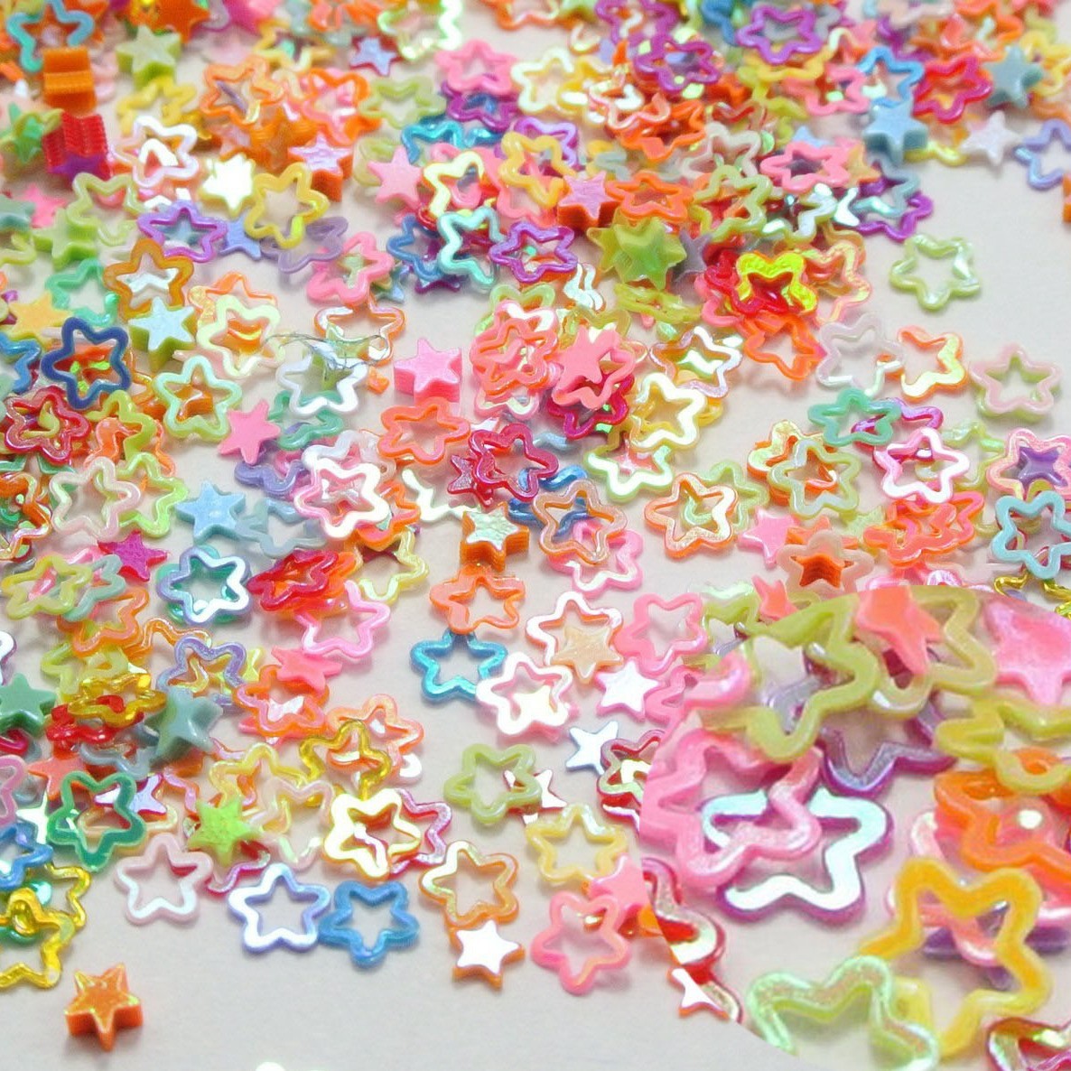 50 Gram Mixed Color Hollow Flower Sequins Loose Tiny Tips 4mm Nail Art