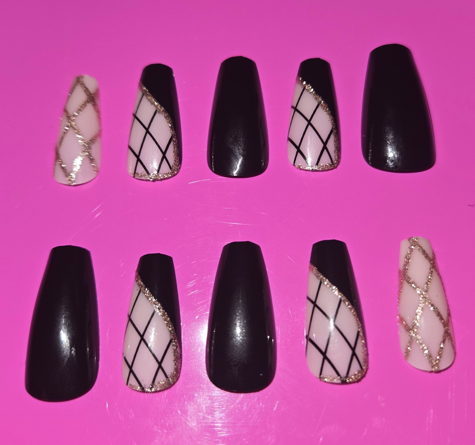 Ballerina Handmade Press On Nails Long Coffin