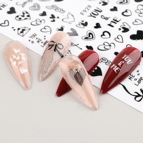 Valentine’s Day Nail Art Stickers Heart Nail Stickers 3D Self-Adhesive