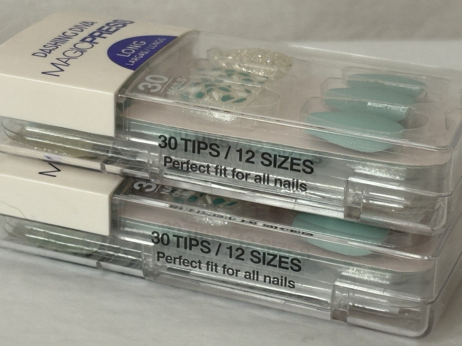New Dashing Diva Magic Press On Nails 30 Tips 12 Sizes Per Box 2-PACK (T18-20)