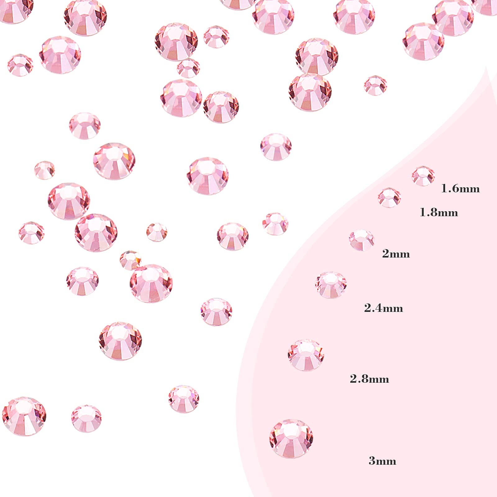 3456 Pcs Crystals Diamond Rhinestones AB Clear Flat Back Round Gems Flatback …
