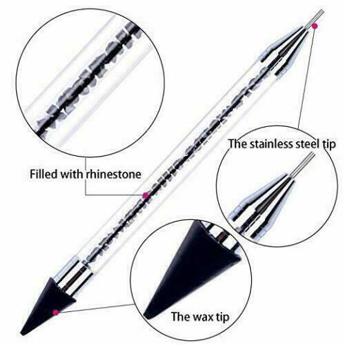 Dual-ended Dotting Pen Nail Art Rhinestone Picker Wax Pencil Crystal Bead Handle