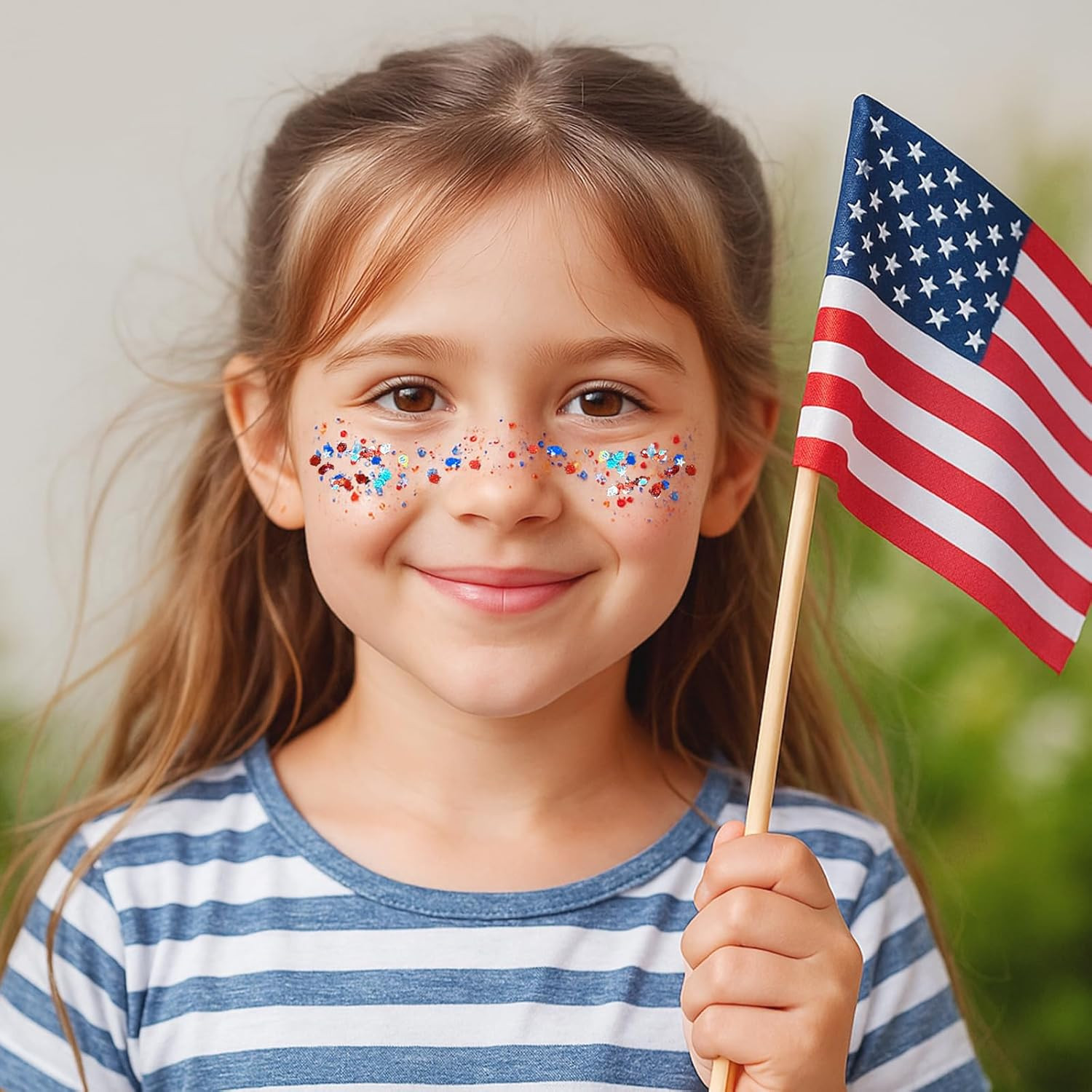Patriotic Red White and Blue Body Glitter Stick,4Th of July Accessories,Sparklin