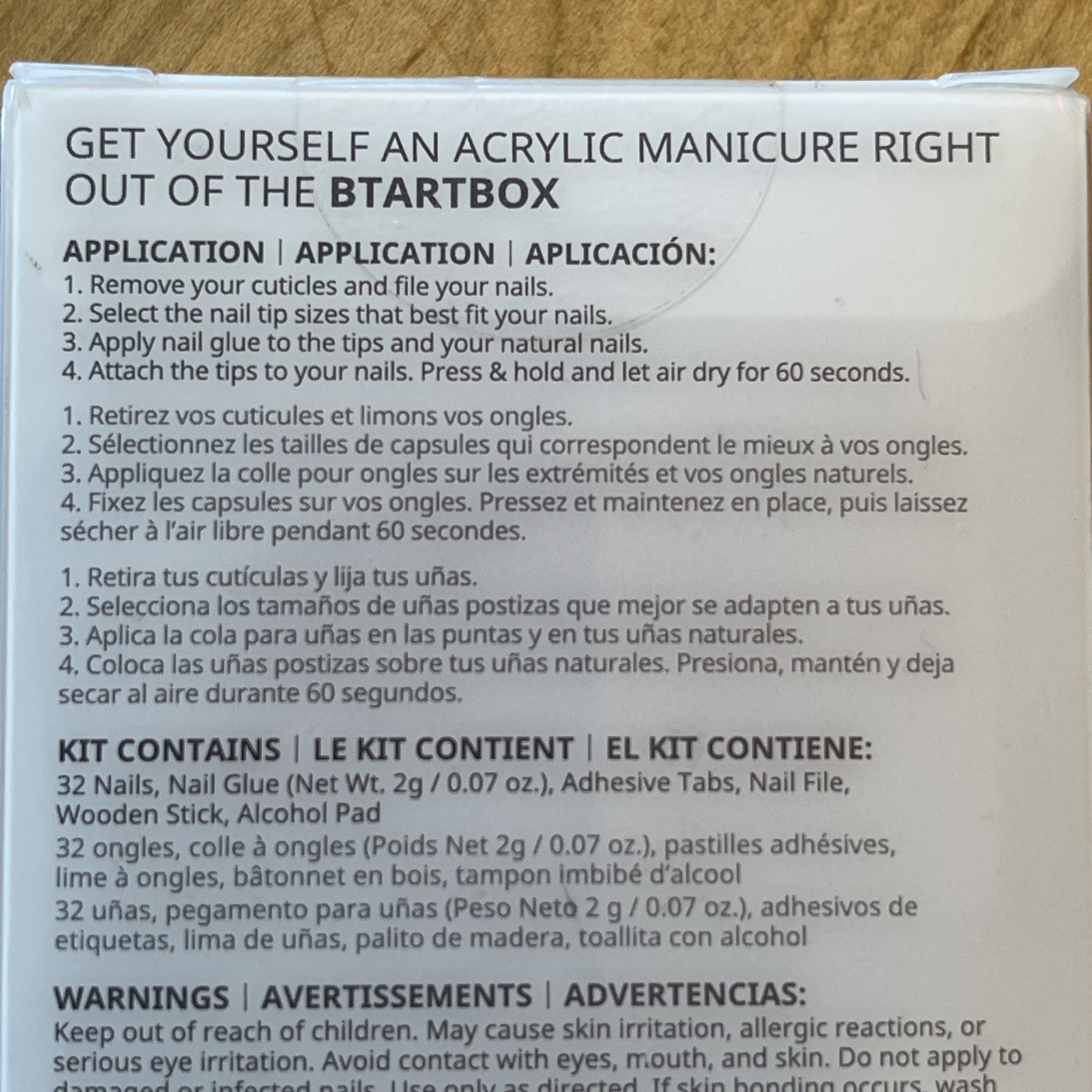 BTARTBOXNAILS X-Coat PRESS Nails 32 Nails And Glue 2-4 Weeks Of Wear NEW