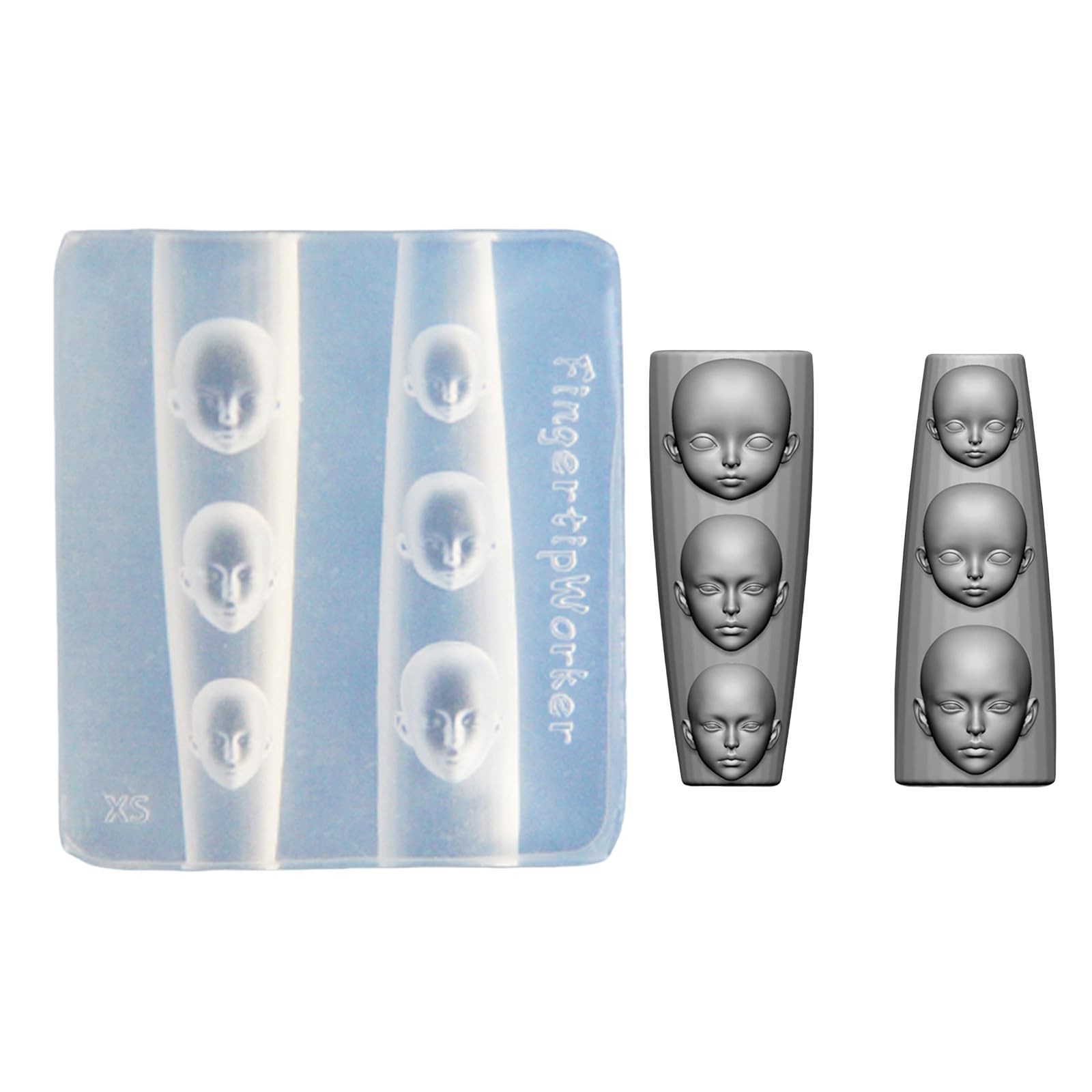 Nail Art Molds Men Nails Art Silicone Stamp Mold for Party and Salon Dolls Sh…