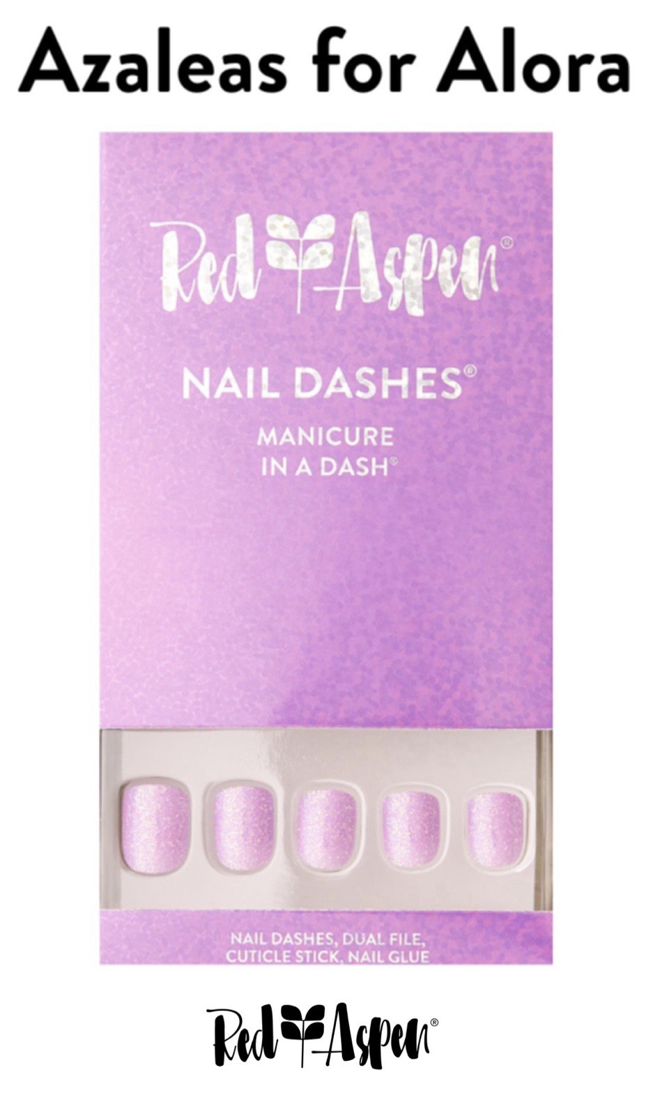 Red Aspen Nail Dashes PETITE Purple Glitter Azaleas For Alora Square Glitter B6y