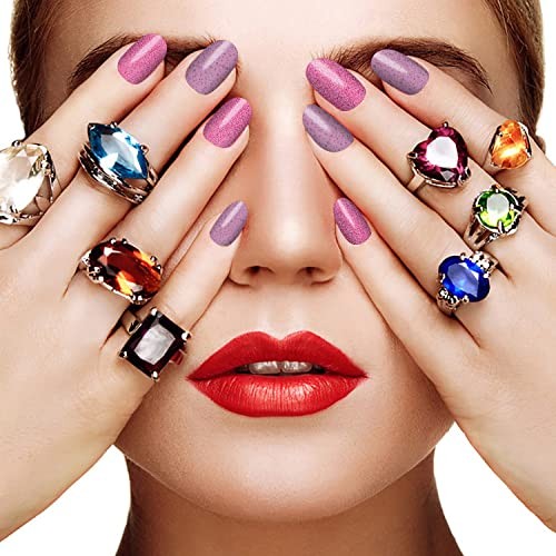 24 Sheets Full Nail Wraps Gradient Glitter Nail Polish Gradient Glitter Style